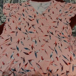 Pink faux wrap shirt